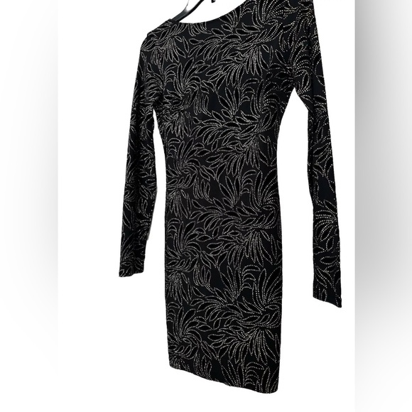 Windsor Dress Black Gold Sequins Mini Flashy Long Sleeve Body Con Dress NEW - Picture 3 of 6